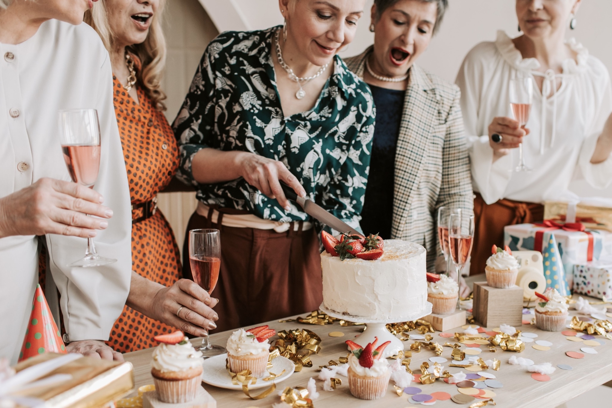 Family celebrating a birthday together